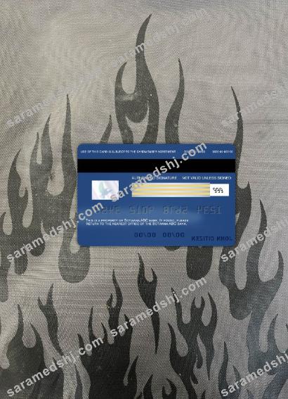 Botswana ABC bank visa card photolook back